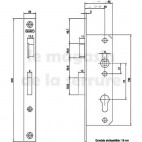 8691/14 72 axe 40 mm DIN L Serrure NEMEF