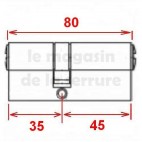 35X45 TE60 Cylindre sureté TESA laiton nickelé