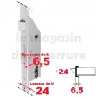 8601U2430 U24/6.5 mm axe à 34 mm 1 point Serrure SOBINCO