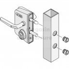 Serrure portail LOCINOX LC40 PVC BLANC pour tube carré de 40