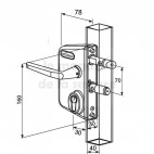 Serrure portail LOCINOX LC40 PVC BLANC pour tube carré de 40