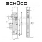 211815 Serrure 1 point 35/92 mm SCHUCO