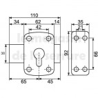 Verrou pour cylindre européen pêne 110 mm