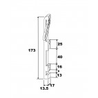 Verrou SI VSU 0420 pour PVC SIEGENIA 2 vantaux