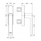 269532 Poignée 2 fourches blanche 9010 avantec  SCHUCO