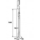 312032 Verrou bas inverseur sortie 11mm ROTO avec plaquette