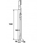 312033 Verrou bas inverseur sortie 18mm ROTO avec plaquette