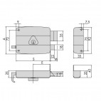 5012160 axe 60 Serrure  horizontale tirage CISA