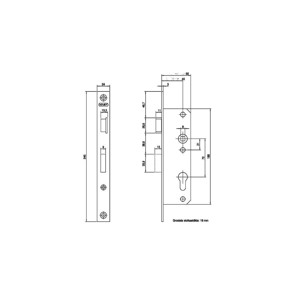 Brunner Serrure De Remplacement DIN 96 – Comet Fermeture Avec Joint SB – Pièce D’Origine Camping-Car