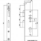 8691/14 72 axe 40 mm DIN R Serrure NEMEF