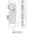 Serrure KFV 49 1 point  92/40 mm T16