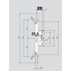 387923 RA2000 F20 Espagnolette centrale 20 ROTO