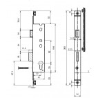 T920001 Serrure 1 point à clames TECHNAL