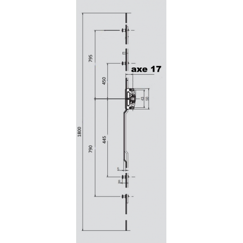 628498 4 galets axe 17 GR1800 Coulissant ROTO