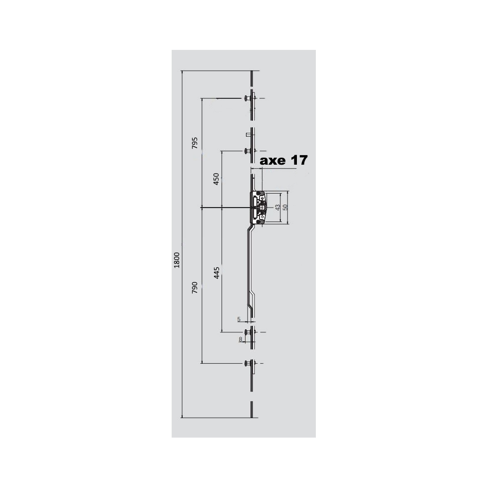 628498 4 galets axe 17 GR1800 Coulissant ROTO