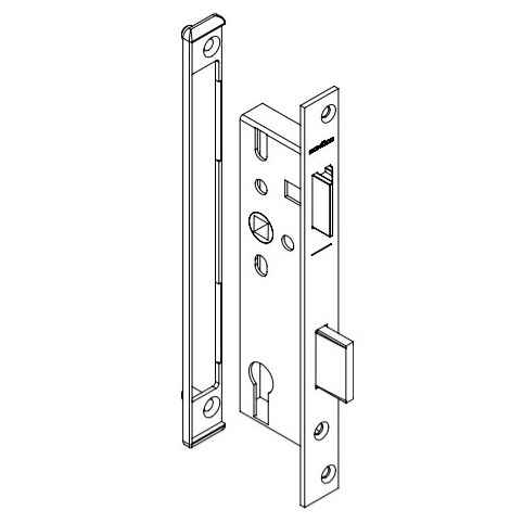 241255 DINL axes 35/92 TU24 serrure 1 point SCHUCO