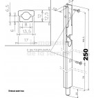 T1222 Verrou 250 mm à bascule de semi fixe noir TECHNAL