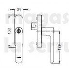 269516FM à clé BLC 9016 1 fourche fermée avantec SCHUCO