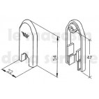 227009 227129 NOIR Cache rail coulissant SCHUCO