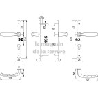 Entraxe 92 mm BLANCHE étroite Béquille double