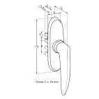 30000-659 Poignée de fenêtre une Fourche  SOBINCO