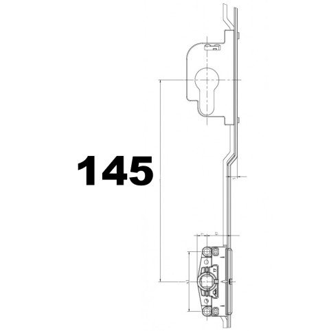 772745 cylindre au dessus 4 galets axe 17 cyl GR1800 Coulissant ROTO