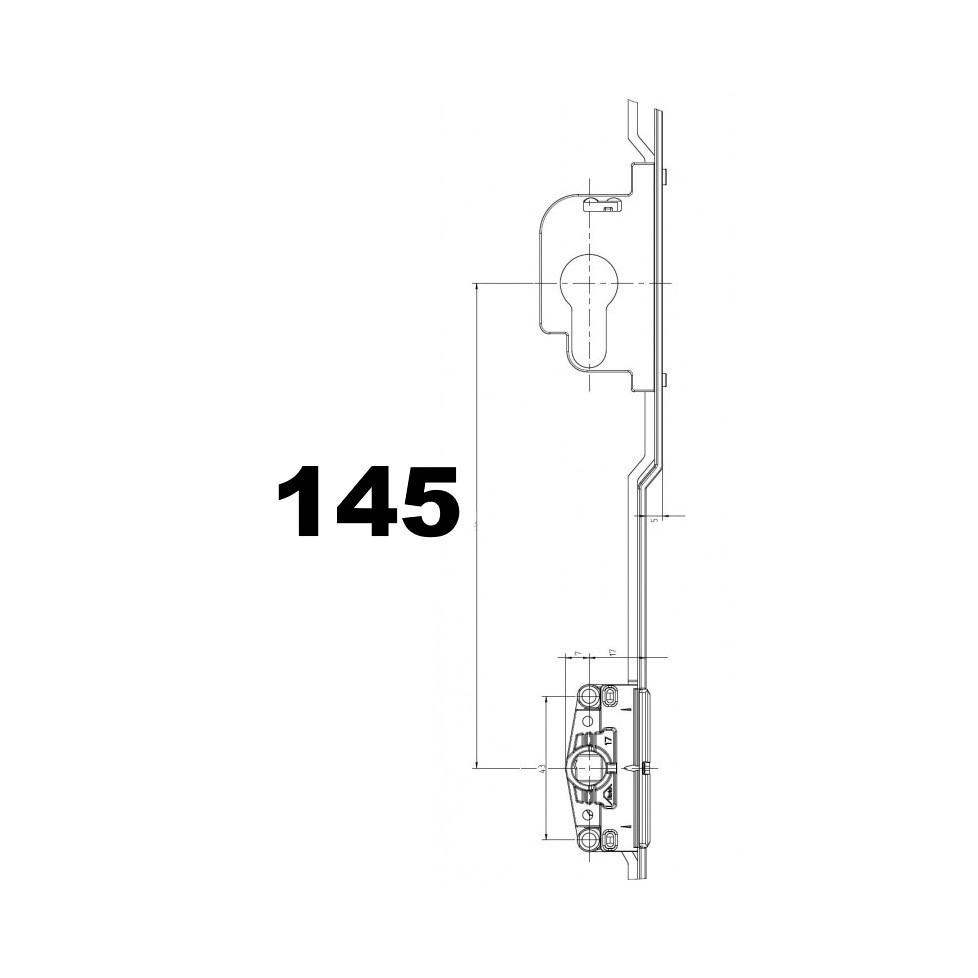 772745 cylindre au dessus 4 galets axe 17 cyl GR1800 Coulissant ROTO