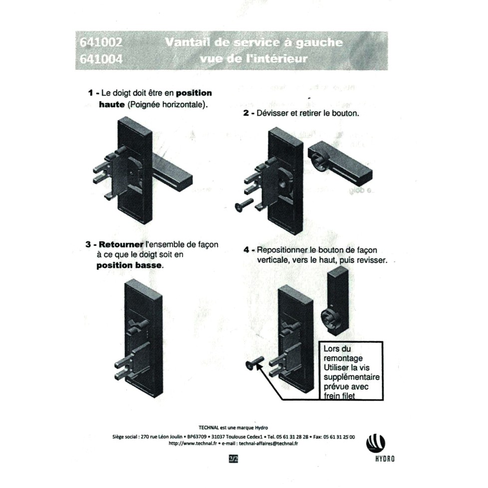 T641002 Verrou de service TECHNAL