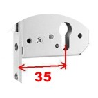 SERRURE AUBI TGKT 5350 AXE 35 ENTRAXE 70 à relevage de poignée.