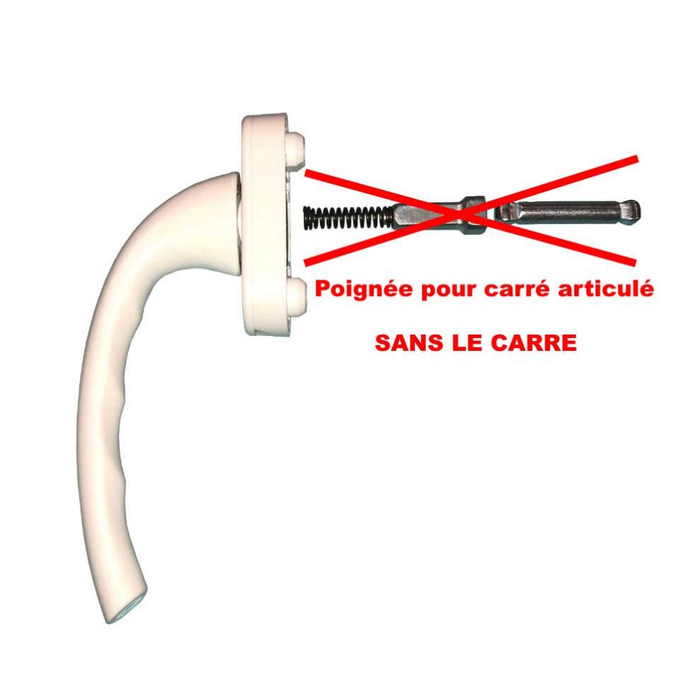 Poignée pour carré articulé sans carré Blanche