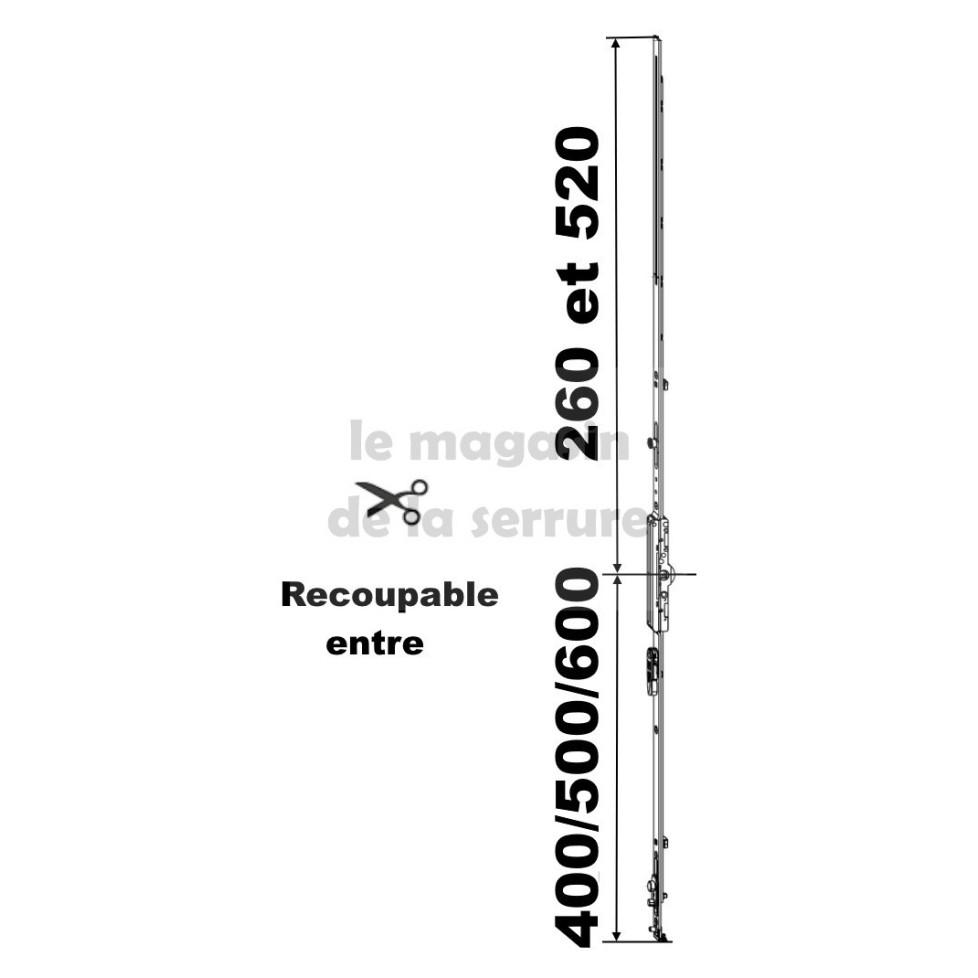 KIT pivot axe 6.5 63/52  remplacement suivant dimensions ci dessous 400/500/600 X 260/520