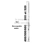 KIT pivot axe 6.5 63/52  remplacement suivant dimensions ci dessous 400/500/600 X 260/520