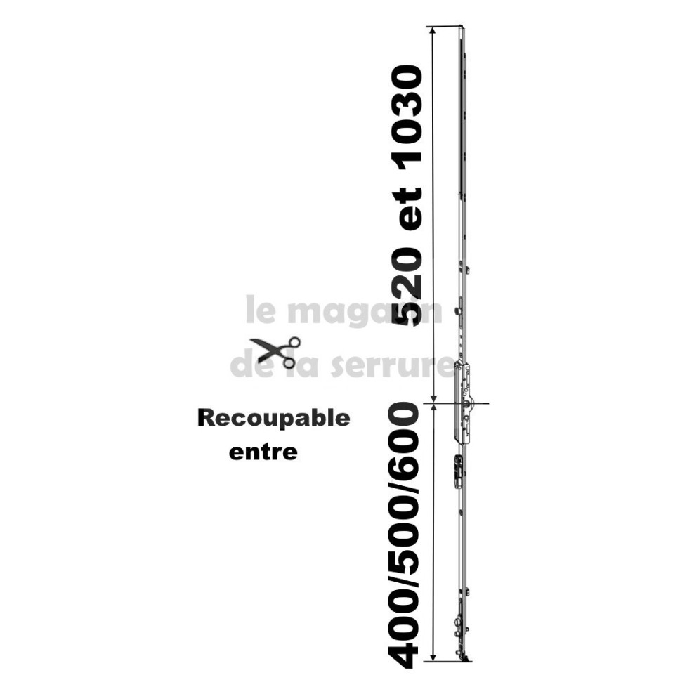 KIT pivot axe 6.5 63/103 remplacement suivant dimensions ci dessous 400/500/600 X 520/1030