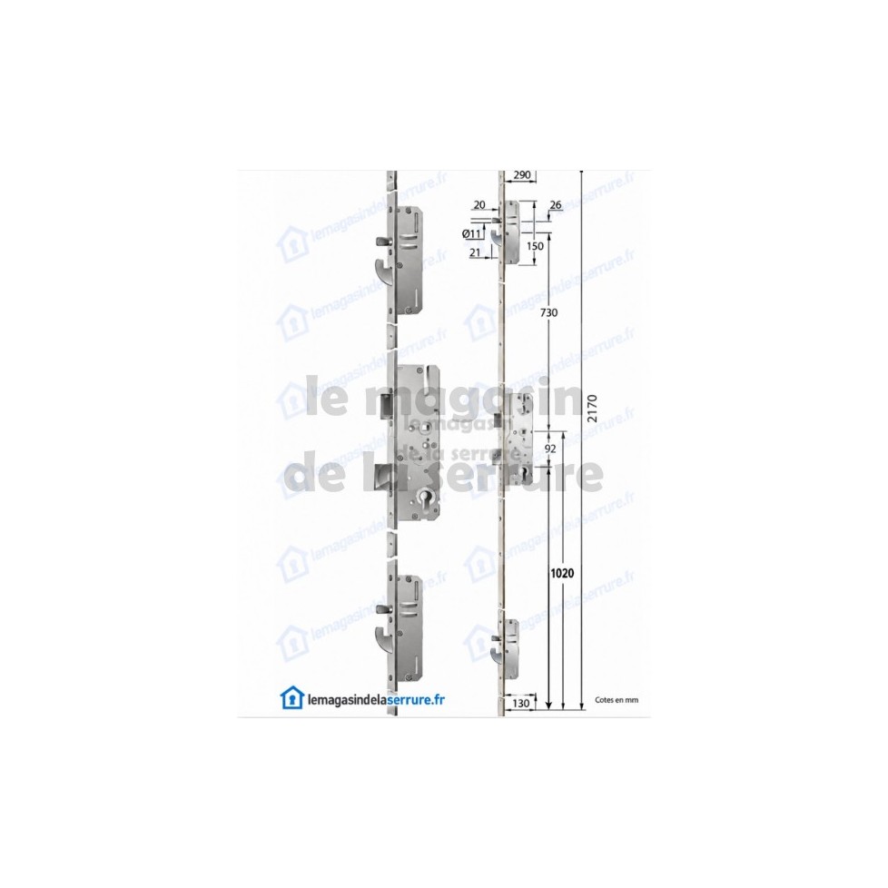 AS2600 T16 axe 40 KFV serrure 5 points