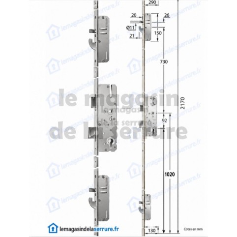 AS2600 T16 axe 45 KFV serrure 5 points