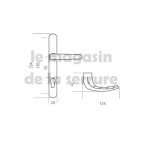 poignee porte étroite entraxe 92 gris clair